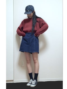 「アイテム（ニット/セーター）」を使った、HARUKA  さん（レディース・168cm・10代）の秋コーディネート