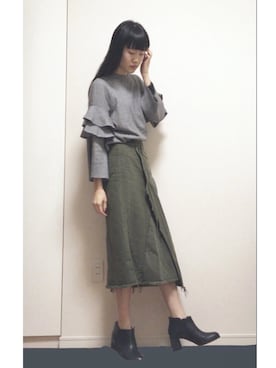 「アイテム（ニット/セーター）」を使った、HARUKA  さん（レディース・168cm・10代）の秋コーディネート