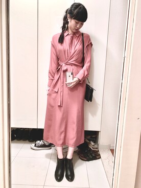 Clane クラネ のワンピース ピンク系 を使った人気ファッションコーディネート Wear