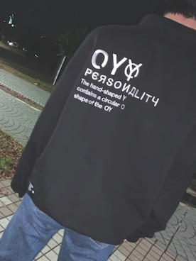 「OY（オーワイ）のアイテム（スウェット、ブラック系）」を使った、takumi130606さん（メンズ・167cm）の冬コーディネート