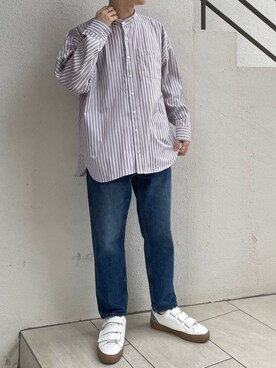 「fireservice（ファイヤーサービス）のアイテム（デニムパンツ）」を使った、な〜ささん（メンズ・170cm）の春コーディネート