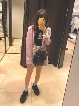 「アイテム（セットアップ、ピンク系）」を使った、MTさん（レディース・148cm）の夏コーディネート