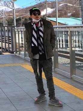 「vetements」｜「アイテム（ニットキャップ/ビーニー）」を使った、Jun さん（メンズ・165cm）の冬コーディネート