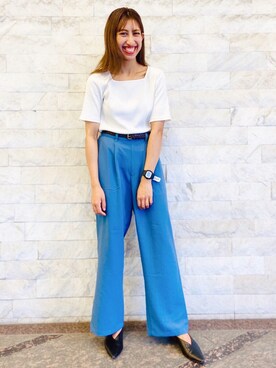 「RAG MACHINE（ラグマシーン）の【RAG MACHINE】バックスリットパンツ（その他パンツ）」を使った、rightonharajukuさん（レディース・158cm）の夏コーディネート