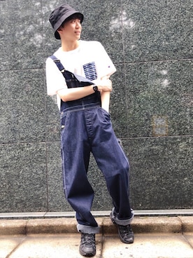 「スポーツミックス」｜「アイテム（サロペット/オーバーオール）」を使った、rightonharajukuさん（メンズ・174cm）の夏コーディネート