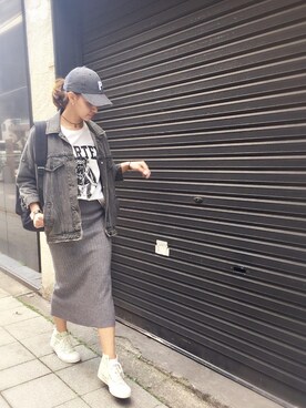 「LUC DNM （ラックデニム）のアイテム」を使った、RiNcさん（レディース・164cm）の春コーディネート