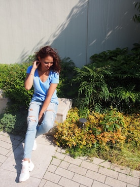 「FREESEAM（フリーシーム）のアイテム」を使った、RiNcさん（レディース・164cm）の春コーディネート