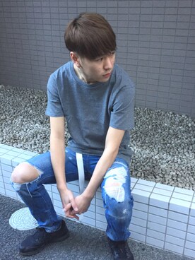 「H&M（エイチ・アンド・エム）のアイテム（パンツ）」を使った、RiNcさん（メンズ・180cm）の春コーディネート
