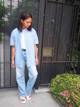 「THRASHER（スラッシャー）のアイテム」を使った、RiNcさん（レディース・163cm）の夏コーディネート