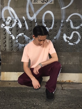 「STARTER BLACK LABEL（スターターブラックレーベル）のアイテム（Tシャツ/カットソー）」を使った、RiNcさん（メンズ・175cm）の夏コーディネート