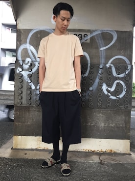 「STARTER BLACK LABEL（スターターブラックレーベル）のアイテム（Tシャツ/カットソー）」を使った、RiNcさん（メンズ・170cm）の夏コーディネート