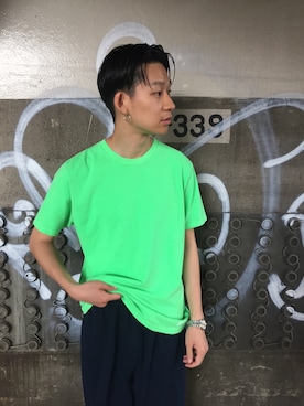 「STARTER BLACK LABEL（スターターブラックレーベル）のアイテム（Tシャツ/カットソー）」を使った、RiNcさん（メンズ・170cm）の夏コーディネート