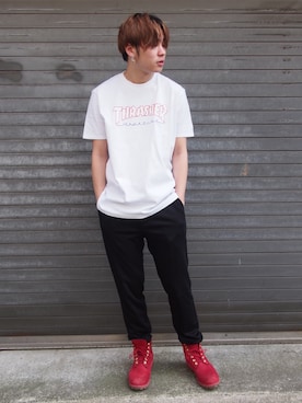 「STARTER BLACK LABEL（スターターブラックレーベル）のアイテム（Tシャツ/カットソー）」を使った、RiNcさん（メンズ・180cm）の夏コーディネート