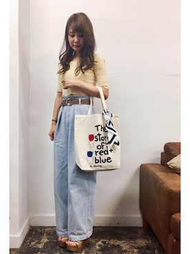 「Keith Haring（キース・ヘリング）のアイテム」を使った、RiNcさん（レディース・161cm）の夏コーディネート