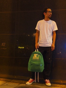 「STARTER BLACK LABEL(スターターブラックレーベル)のアイテム(バッグ)」を使った、RiNcさん(メンズ・175cm)の夏コーディネート