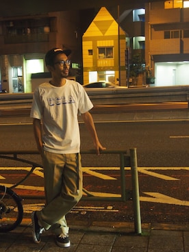 「UCLA（ユーシーエルエー）のアイテム」を使った、RiNcさん（メンズ・175cm）の秋コーディネート