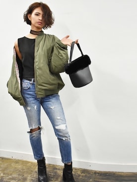 「dictionary（ディクショナリー）のアイテム」を使った、RiNcさん（レディース・163cm）の冬コーディネート