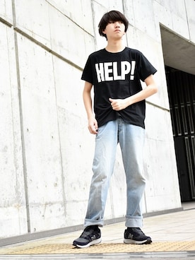 「The Beatles（ザビートルズ）のアイテム」を使った、RiNcさん（メンズ・175cm）の春コーディネート