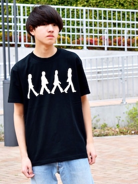 「The Beatles（ザビートルズ）のアイテム」を使った、RiNcさん（メンズ・170cm）の春コーディネート