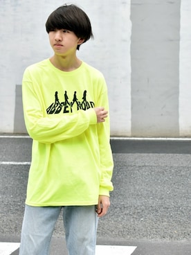 「The Beatles（ザビートルズ）のアイテム」を使った、RiNcさん（メンズ・175cm）の春コーディネート