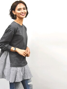 「dictionary（ディクショナリー）のアイテム」を使った、RiNcさん（レディース・163cm）の春コーディネート