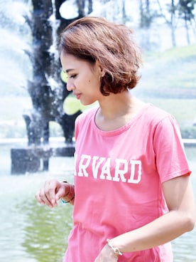 「HARVARD（ハーバード）のアイテム」を使った、RiNcさん（レディース・163cm）の春コーディネート