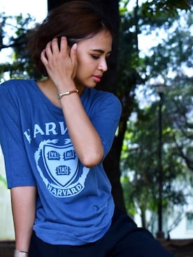 「HARVARD（ハーバード）のアイテム」を使った、RiNcさん（レディース・163cm）の春コーディネート