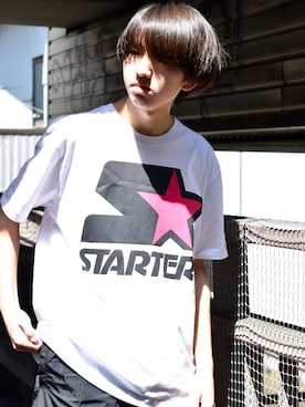 「STARTER BLACK LABEL（スターターブラックレーベル）のアイテム（Tシャツ/カットソー）」を使った、RiNcさん（メンズ・170cm）の夏コーディネート