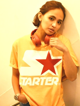 「STARTER BLACK LABEL（スターターブラックレーベル）のアイテム（トップス）」を使った、RiNcさん（レディース・163cm）の夏コーディネート