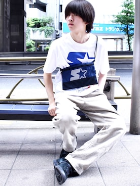 「STARTER BLACK LABEL(スターターブラックレーベル)のアイテム(バッグ)」を使った、RiNcさん(メンズ・170cm)の夏コーディネート