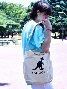 「KANGOL（カンゴール）のアイテム（バッグ）」を使った、RiNcさん（メンズ・170cm）の夏コーディネート