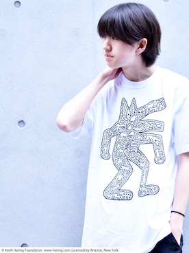 「Keith Haring（キース・ヘリング）のアイテム」を使った、RiNcさん（メンズ・170cm）の夏コーディネート