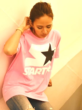 「STARTER BLACK LABEL（スターターブラックレーベル）のアイテム（トップス）」を使った、RiNcさん（レディース・163cm）の夏コーディネート