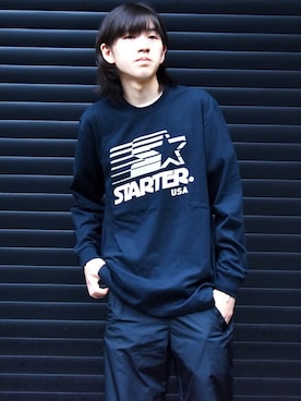 「STARTER BLACK LABEL（スターターブラックレーベル）のアイテム（Tシャツ/カットソー）」を使った、RiNcさん（メンズ・170cm）の秋コーディネート