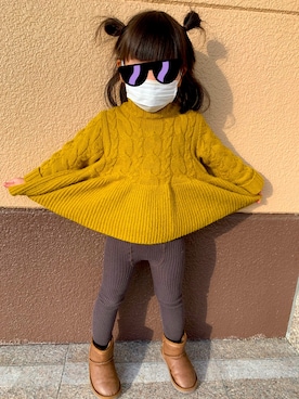 「キッスコーデ」｜「アイテム（ブーツ）」を使った、r♡rさん（キッズ・100cm）の冬コーディネート