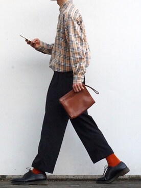「バーバリー」｜「アイテム（その他シューズ）」を使った、カズキさん（メンズ・174cm）の春コーディネート