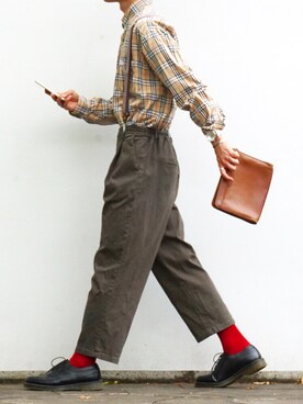 「バーバリー」｜「アイテム（その他シューズ）」を使った、カズキさん（メンズ・174cm）の春コーディネート