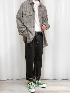 「チャックテイラー」｜「アイテム（ブルゾン）」を使った、カズキさん（メンズ・174cm）の春コーディネート