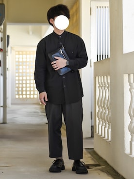 「ユニクロU」｜「アイテム（雑誌）」を使った、JUKIYA.さん（メンズ・162cm）の冬コーディネート