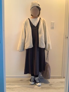 「アイテム（タイツ/ストッキング）」を使った、ゆう( ¨̮ )さん（レディース・153cm）の冬コーディネート