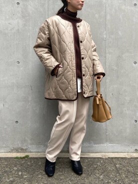 「prose verse（プロズヴェール）のアイテム（その他アウター）」を使った、みーやんさん（レディース・155cm）の冬コーディネート