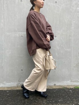「ブラウンコーデ」｜「アイテム（ブーティ）」を使った、みーやんさん（レディース・155cm）の冬コーディネート