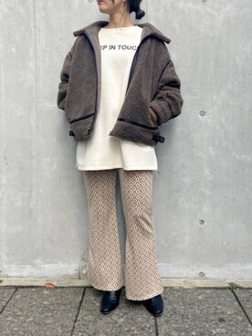 「prose verse（プロズヴェール）のアイテム（ブルゾン）」を使った、みーやんさん（レディース・155cm）の冬コーディネート