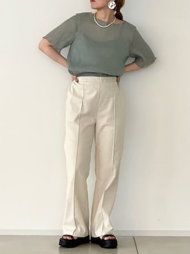 「STYLENANDA（スタイルナンダ）のアイテム（サンダル）」を使った、みーやんさん（レディース・155cm）の夏コーディネート