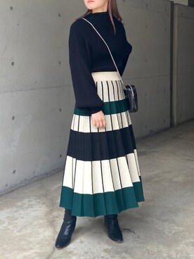 「タートルネック」｜「アイテム（ブーティ）」を使った、みーやんさん（レディース・155cm）の秋コーディネート