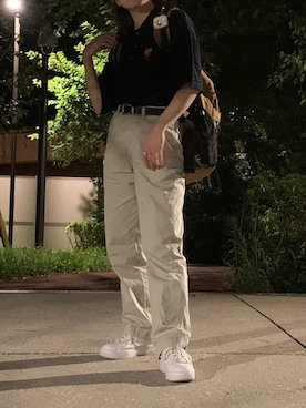 「Eddie Bauer（エディーバウアー）のアイテム（パンツ）」を使った、maikaさん（レディース・158cm）の夏コーディネート