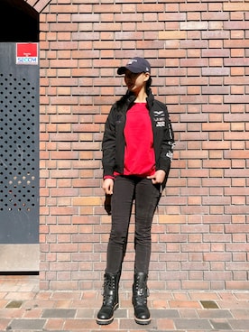 Hana Chuさん（レディース・168cm）の冬コーディネート