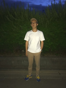 「SNOOPY（スヌーピー）のアイテム（帽子）」を使った、たにさん（メンズ・175cm）の夏コーディネート