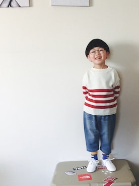 「おめかしコーデ」｜「アイテム（バレエシューズ）」を使った、かず。さん（キッズ・100cm）の冬コーディネート