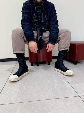 「Rick Owens（リックオウエンス）のアイテム（財布/小物）」を使った、Daiさん（メンズ・164cm）の秋コーディネート